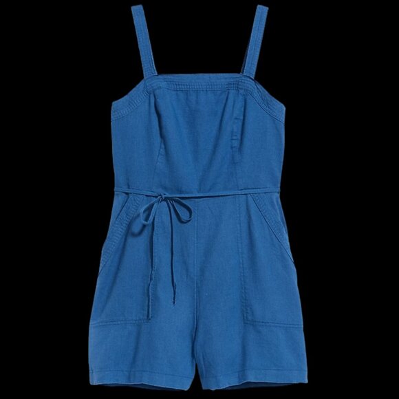 Old Navy Sleeveless Waist-Defined Linen-Blend Utility Romper -- 3.5-inch inseam - Picture 1 of 3